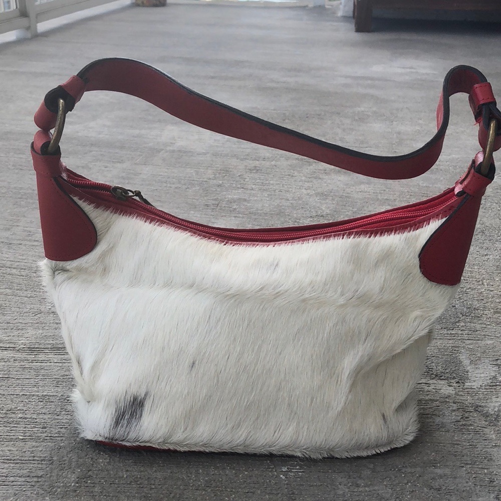 Purse ! Genuine leather hair studded satchel bag